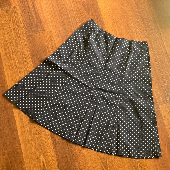LANDS' END A-Line Polka Dot Knee Length Skirt - Picture 1 of 8